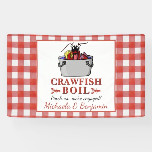 Crawfish Boil Seafood Barbecue Party Banner (Horizontal)