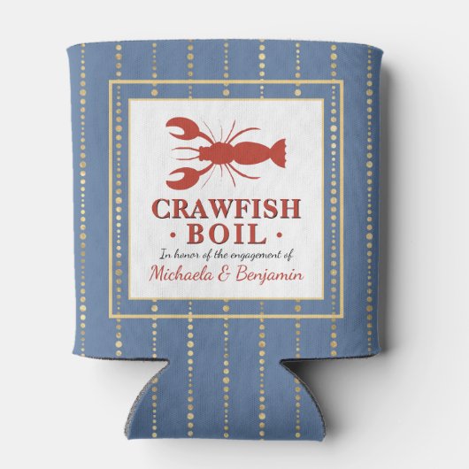 Crawfish Boil Seafood Blue Engagement Party Dosenkühler (Rückseite)