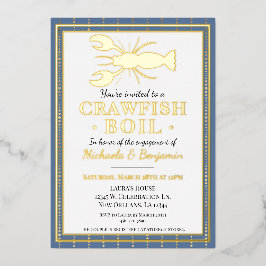 Crawfish Boil Seafood Blue Engagement Party Folieneinladung