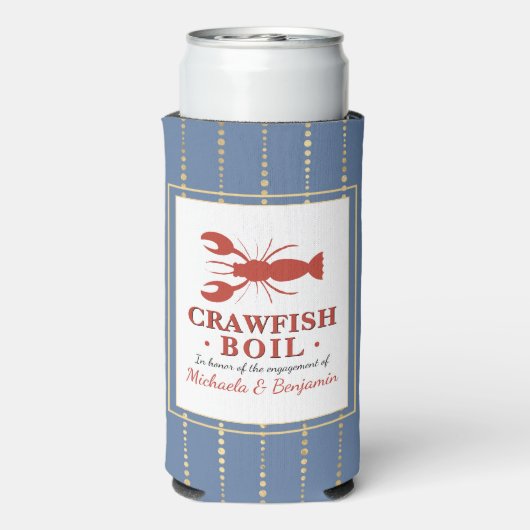 Crawfish Boil Seafood Blue Engagement Party Selters Dosenkühler (Seltzer Rückseite)