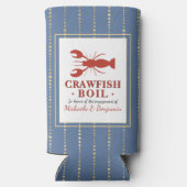 Crawfish Boil Seafood Blue Engagement Party Selters Dosenkühler (Rückseite)