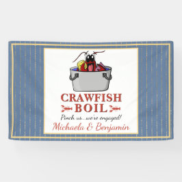 Crawfish Boil Seafood Blue Gold Engagement Party Banner