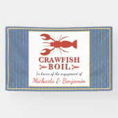 Crawfish Boil Seafood Blue Gold Engagement Party Banner (Horizontal)