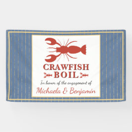 Crawfish Boil Seafood Blue Gold Engagement Party Banner