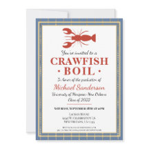 Crawfish Boil Seafood Blue Graduation Party