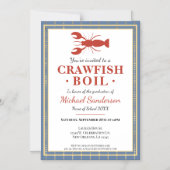 Crawfish Boil Seafood Blue Graduation Party Magneteinladung (Vorderseite)