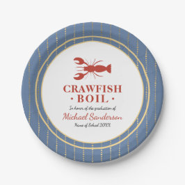 Crawfish Boil Seafood Blue Graduation Party Pappteller