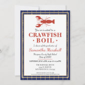 Crawfish Boil Seafood Blue School Graduation Party Einladung (Vorderseite)
