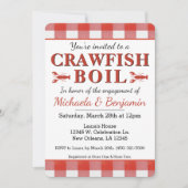 Crawfish Boil Seafood Paare Engagement Partei Einladung (Vorderseite)