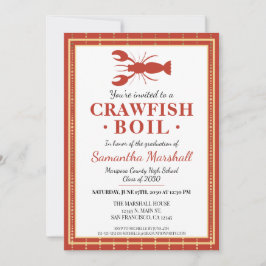 Crawfish Boil Seafood Red School Graduation Party Einladung