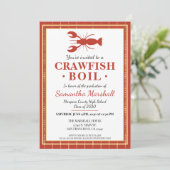 Crawfish Boil Seafood Red School Graduation Party Einladung (Stehend Vorderseite)