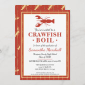 Crawfish Boil Seafood Red School Graduation Party Einladung (Vorne/Hinten)