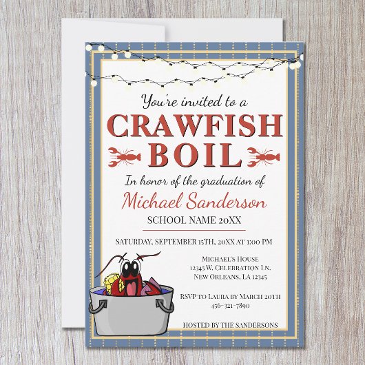 Crawfish Boil Special Event School Abschluss Einladung