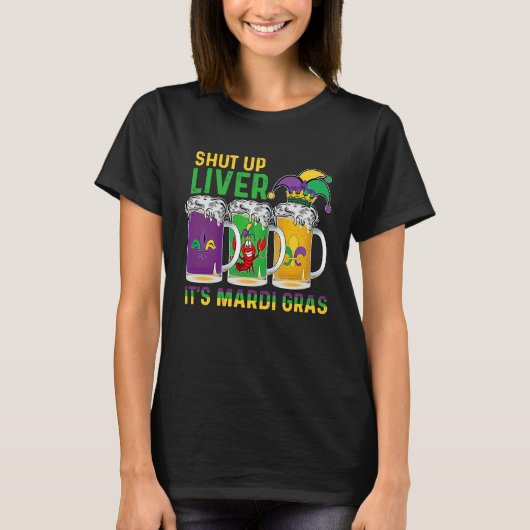 Crawfish Boil stopft Leber Mardi Gras Beer Drinki T-Shirt (Vorderseite)