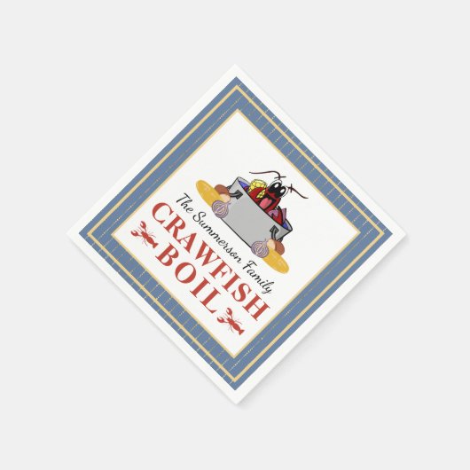 Crawfish Boil Summer Seafood Barbecue Party Serviette (Ecke)