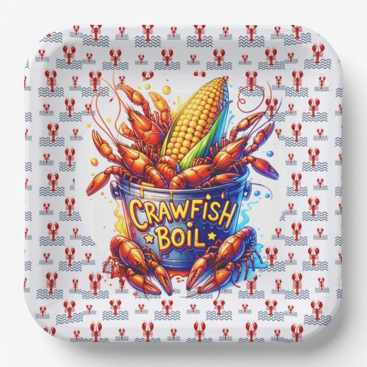 CRAWFISH BOIL THEMA PAPPTELLER (Vorderseite)