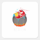 Crawfish Boil Tis The Season Crawdaddy Crayfish Fu Quadratischer Aufkleber (Vorderseite)