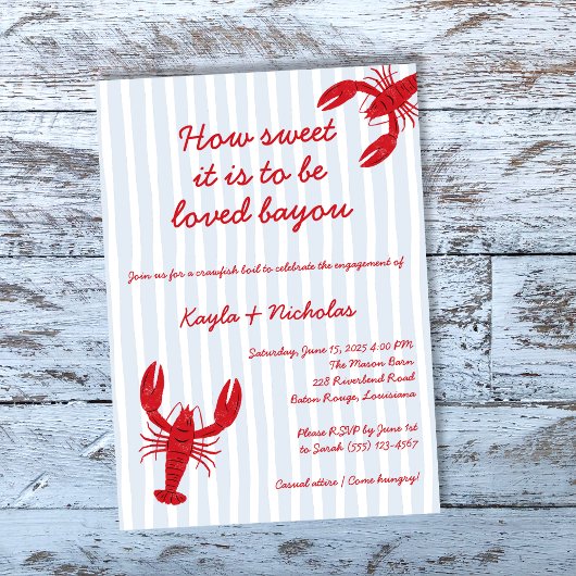 Crawfish Boil Verlobung Love Bayou Einladung