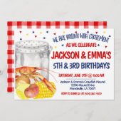 Crawfish Boil zum Geburtstag Einladung (Vorne/Hinten)