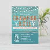 Crawfish Booking Special Event Blue Engagement Par Einladung (Stehend Vorderseite)