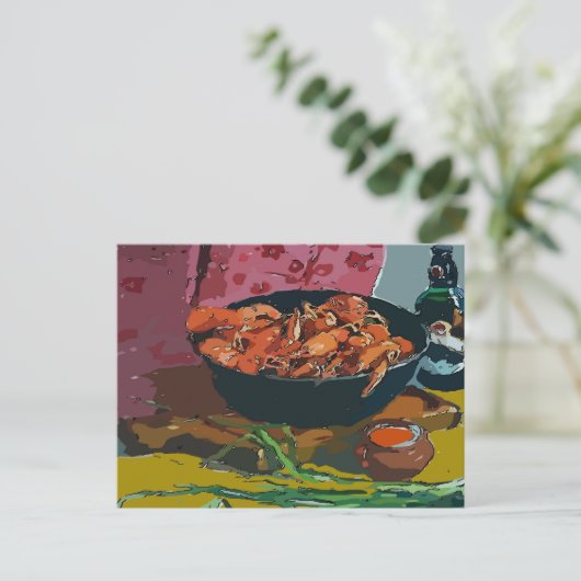 Crawfish Bowl Postkarte (Stehend Vorderseite)