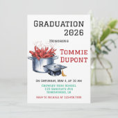 Crawfish & Caps: Ein gekochter Abschluss Einladung (Stehend Vorderseite)