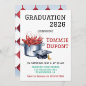 Crawfish & Caps: Ein gekochter Abschluss Einladung (Vorne/Hinten)