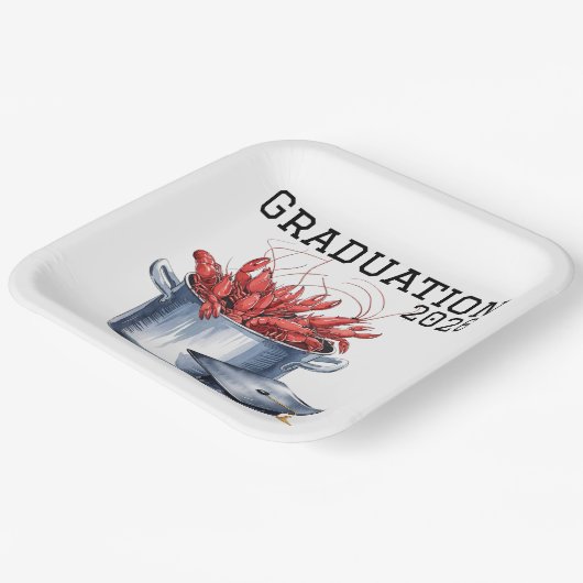 Crawfish & Caps: Ein gekochter Abschluss Pappteller (Gewinkelt)