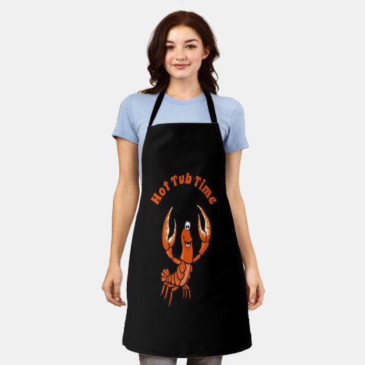 Crawfish Cartoon Design hinzufügen Text, Schürze (Getragen)