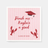 Crawfish Class of 2025 Pink Graduation Party Serviette (Vorderseite)