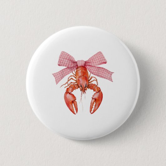 Crawfish Coquette Bow Crawfish Boil Lobster Cajun Button (Vorderseite)