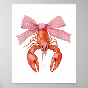 Crawfish Coquette Bow Crawfish Boil Lobster Cajun Poster