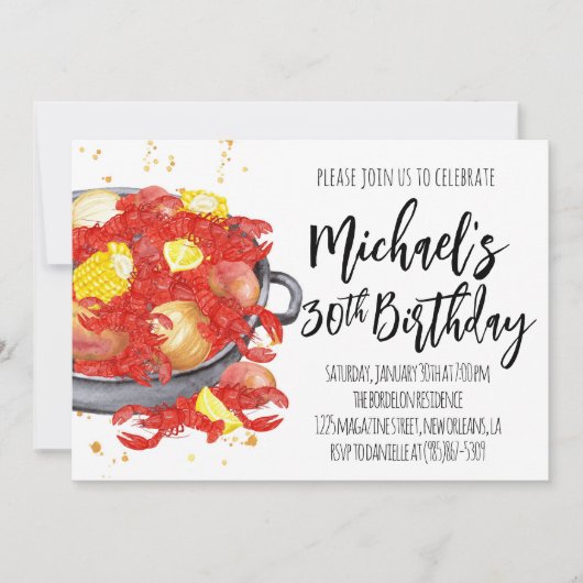 Crawfish Einladung zum Geburtstag (Vorderseite)