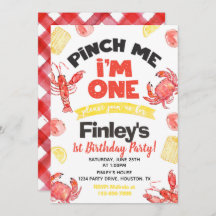 Crawfish Einladung zum Geburtstag | 1. Geburtstag