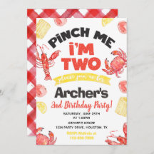 Crawfish Einladung zum Geburtstag | 2. Geburtstag