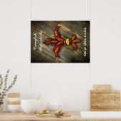Crawfish Fleur-De-Lis Poster (Küche)