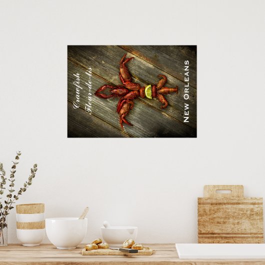 Crawfish Fleur-De-Lis Poster (Küche)