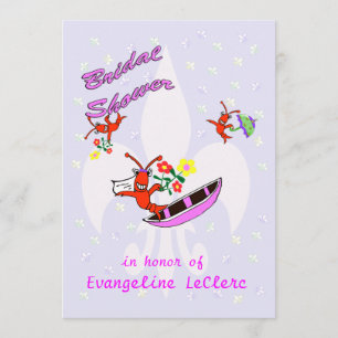 Crawfish Fleur de Lys Bridal Dusche Einladung
