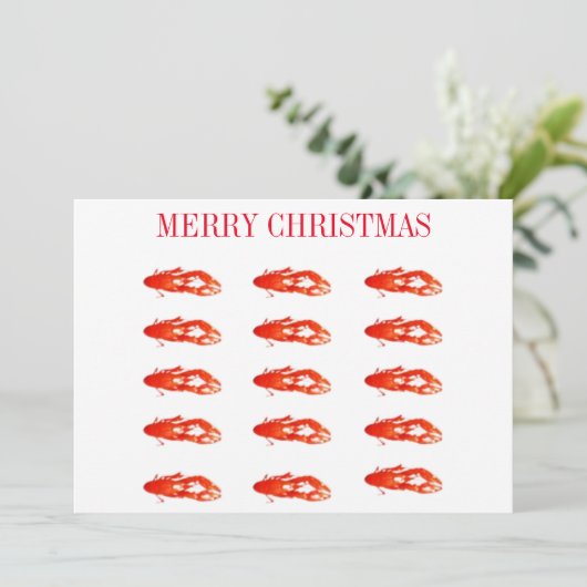 Crawfish Frohe Weihnachten (Stehend Vorderseite)
