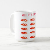 Crawfish Frohe Weihnachten Kaffeetasse (Vorderseite Links)