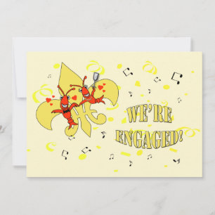 Crawfish Gold Lilie Engagement Einladung