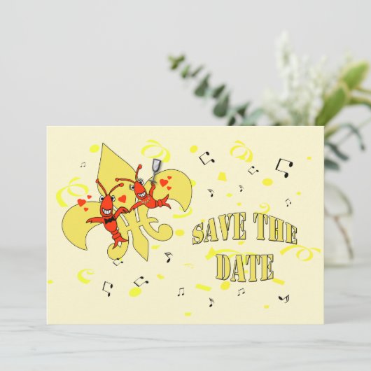Crawfish Gold-Lilien speichern Datumskarten Save The Date (Stehend Vorderseite)