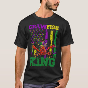 Crawfish King Beads Mardi Gras Flag Dab Kids Toddl T-Shirt