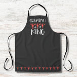 Crawfish King - Funny Crayfish Boil Schürze<br><div class="desc">Erhalten Sie viele Perlen und Komplimente dieses lustige Crawfish Mardi Gras Design auf dem Karneval in diesem Jahr. Ideal für alle, die während der Mardi Gras einen Crawfish Boil besuchen oder ausrichten wollen. Auch für Ihre Mardi Gras-Parade oder Ihr Party würde es großartige Ausrüstung geben. Mit tanzenden Krebsen und dem...</div>