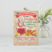 Crawfish kochen Einladungen auf zerknittertes Papi (Stehend Vorderseite)