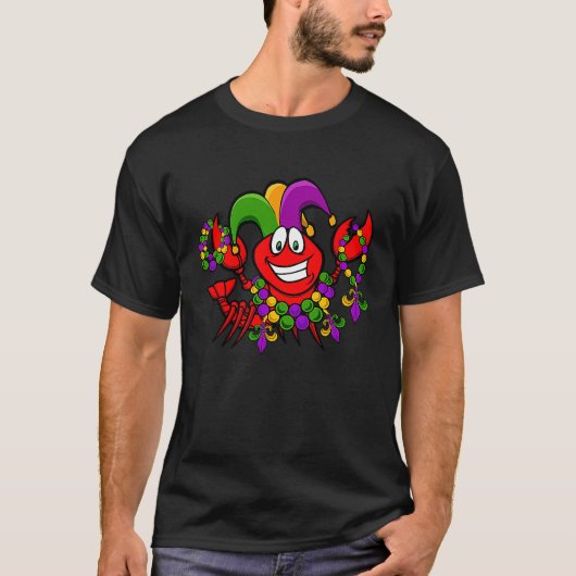 Crawfish Mardi Gras T-Shirt Jester Lobster Crayfis (Vorderseite)