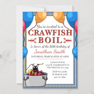 Crawfish Meeresfrüchte Booking Geburtstagssonderve Magneteinladung