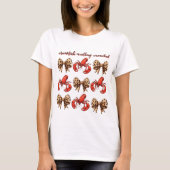 Crawfish Mudbug Crawdad mit Leopard Bow Coquette T-Shirt (Vorderseite)