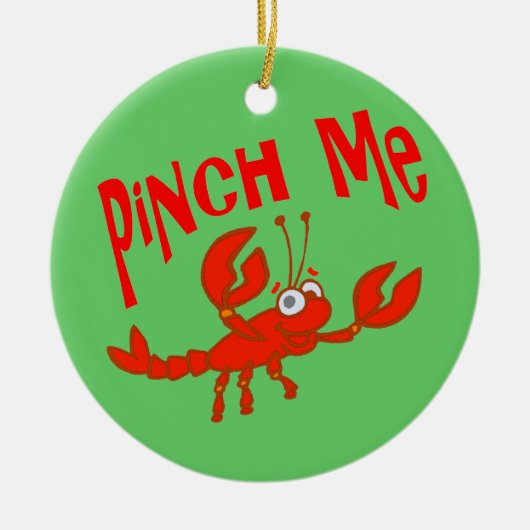 Crawfish Pinch Me Cartoon Keramik Ornament (Vorne)