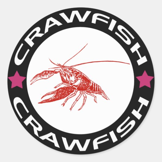 crawfish-ring (red-1) runder aufkleber (Vorderseite)